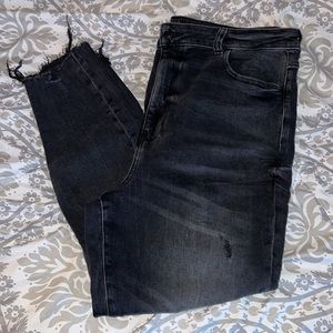 Black Washed Ripped Jeggings